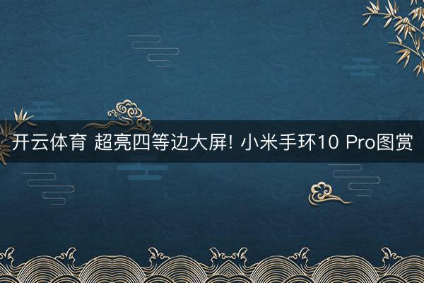 开云体育 超亮四等边大屏! 小米手环10 Pro图赏