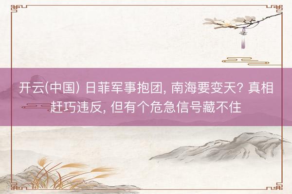 开云(中国) 日菲军事抱团, 南海要变天? 真相赶巧违反, 但有个危急信号藏不住