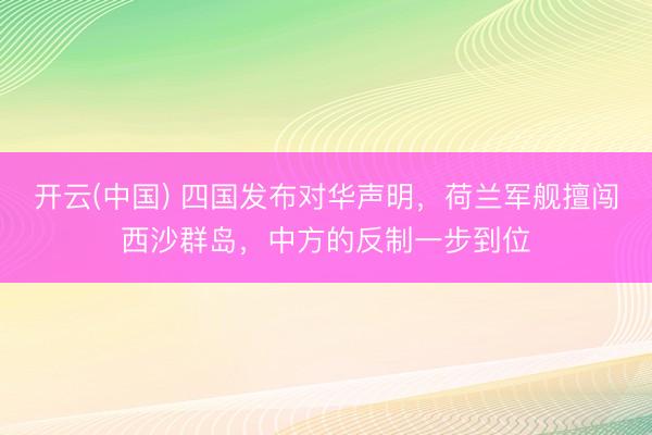 开云(中国) 四国发布对华声明，荷兰军舰擅闯西沙群岛，中方的反制一步到位