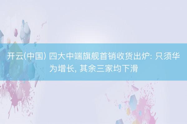 开云(中国) 四大中端旗舰首销收货出炉: 只须华为增长, 其